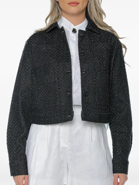 Armani Exchange rhinestone-embellished crop jacket
