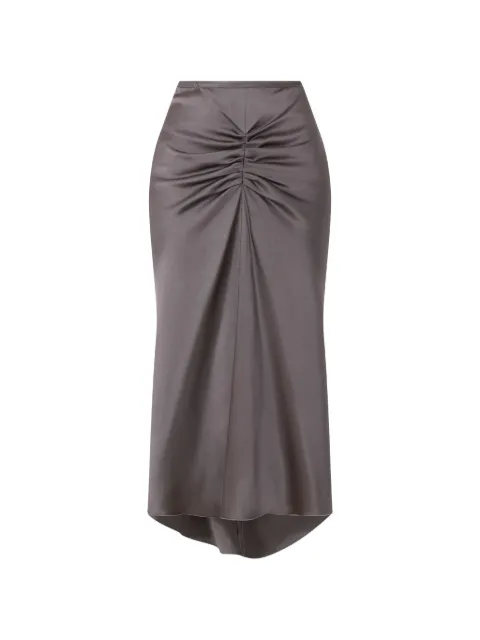 Victoria Beckham Bela ruched satin midi skirt