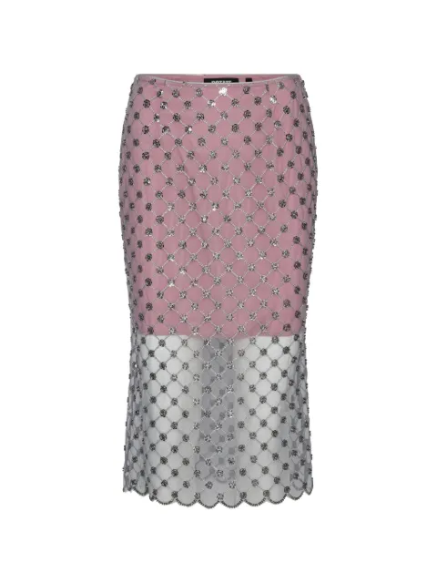 ROTATE BIRGER CHRISTENSEN sequined floral-mesh midi skirt