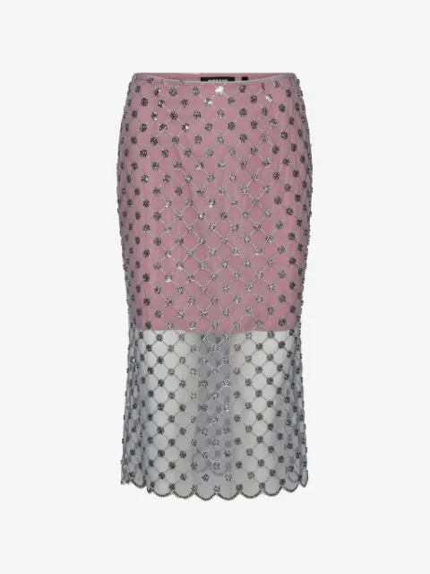 ROTATE BIRGER CHRISTENSEN sequined floral-mesh midi skirt