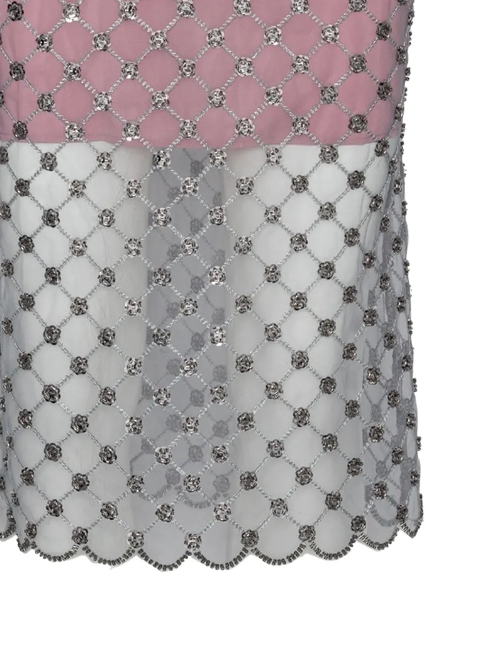ROTATE BIRGER CHRISTENSEN Mesh midi-rok met pailletten en bloemen Roze