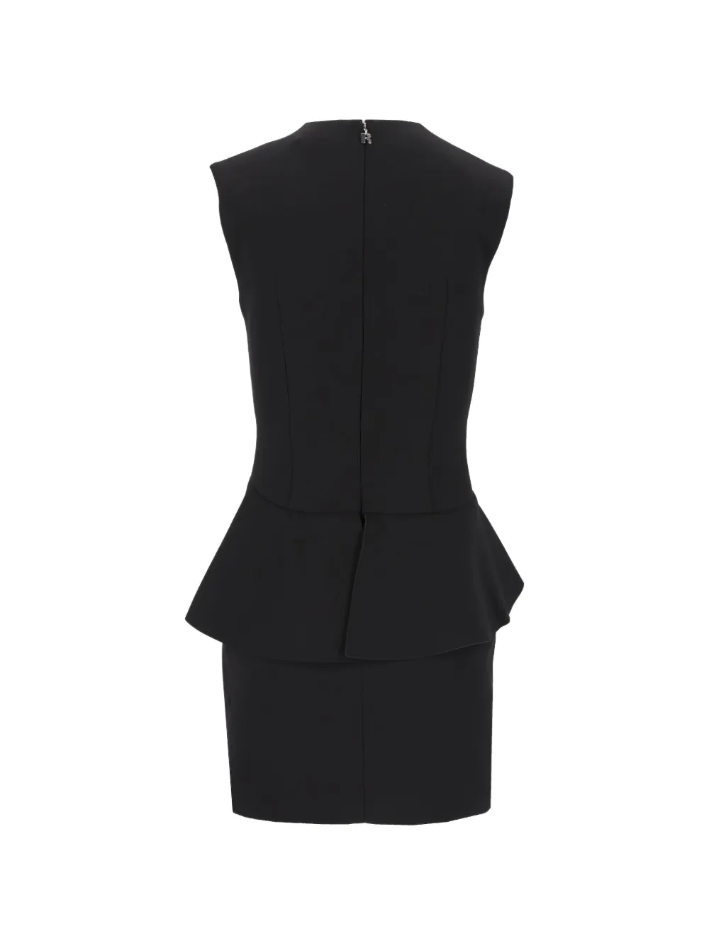 ROTATE BIRGER CHRISTENSEN Mini-jurk met bloemapplicatie en peplum-zoom Zwart