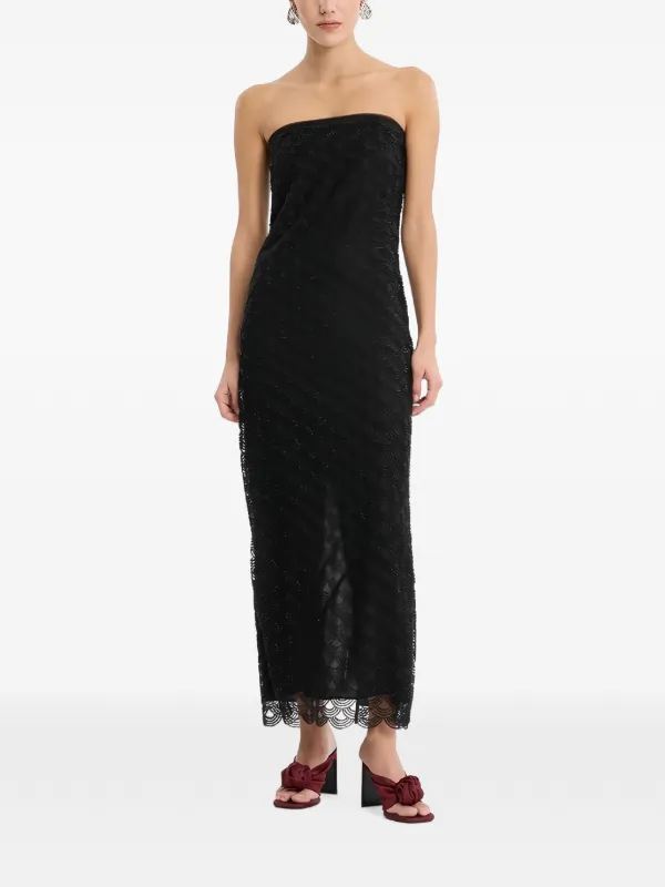 rotate beaded strapless maxi dress BIRGER CHRISTENSEN bead-embellished | Black Beyonce - Spirit 1 Casual Bundle Size:6 AUS size 40 Self