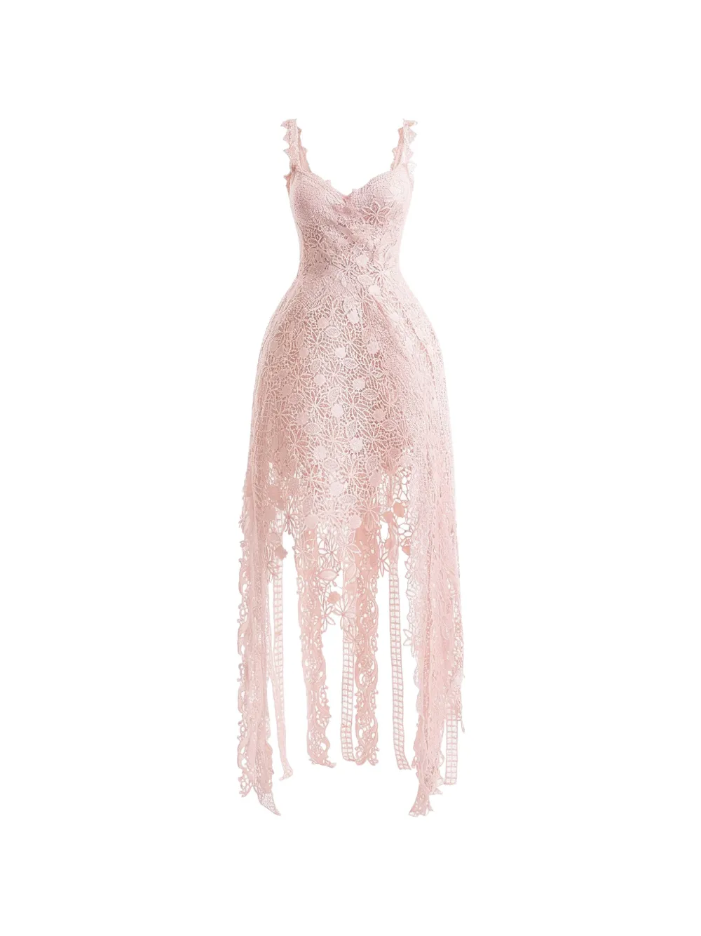 Gemy Maalouf Kleid aus Guipure-Spitze - Rosa