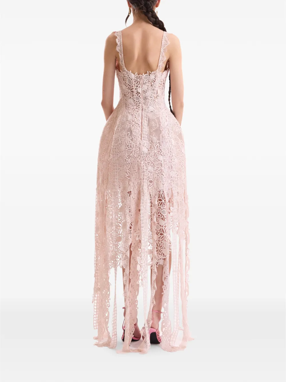 Gemy Maalouf Kanten maxi-jurk Roze