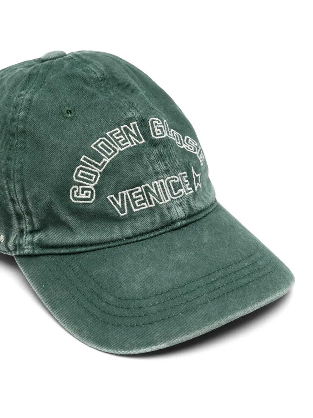 Golden Goose Honkbalpet met geborduurd logo en sterpatch Groen