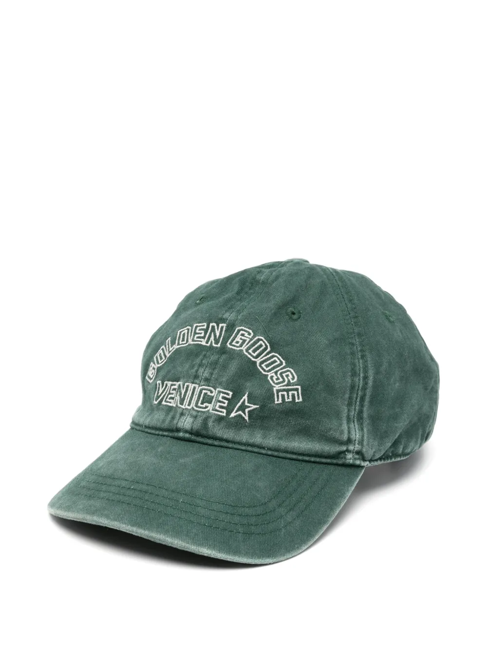 Golden Goose logo-embroidered star-patch baseball cap - Verde