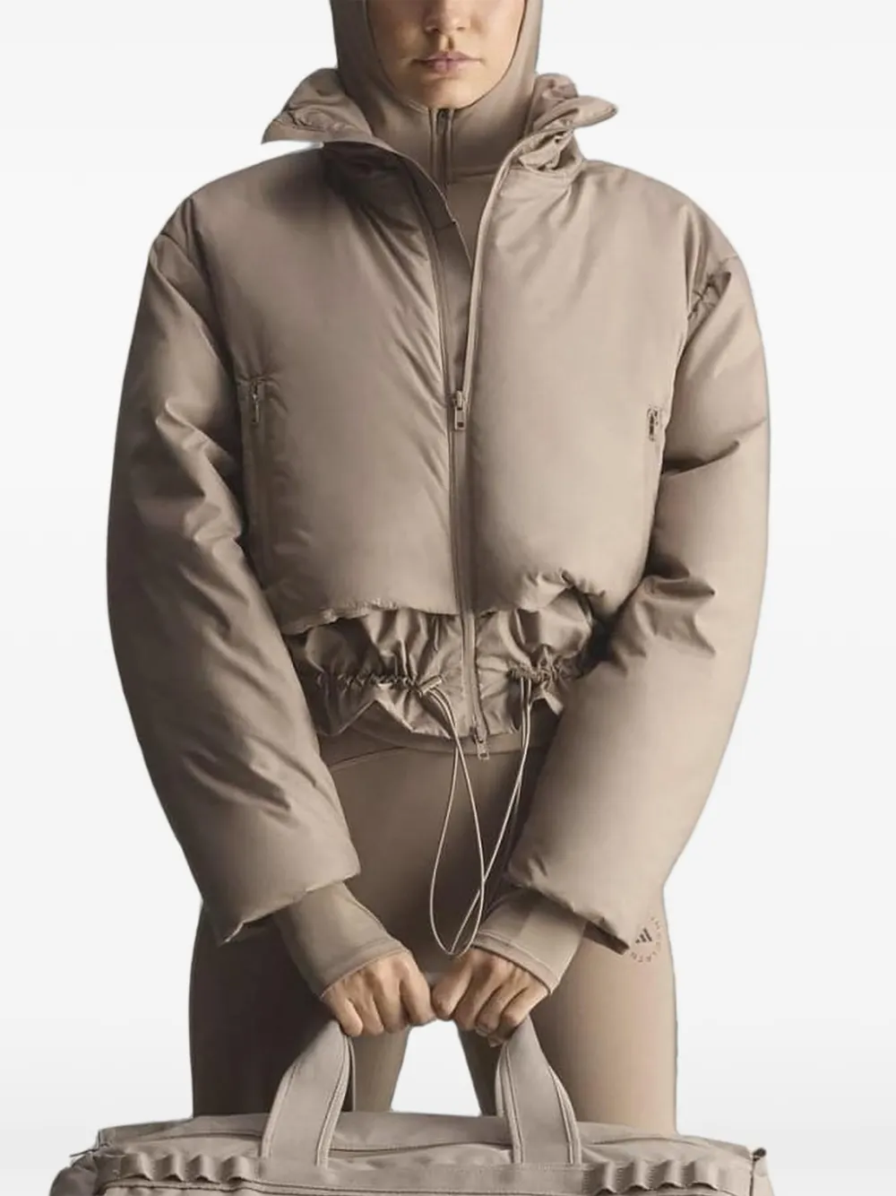 adidas by Stella McCartney Giacca crop con coulisse - Toni neutri