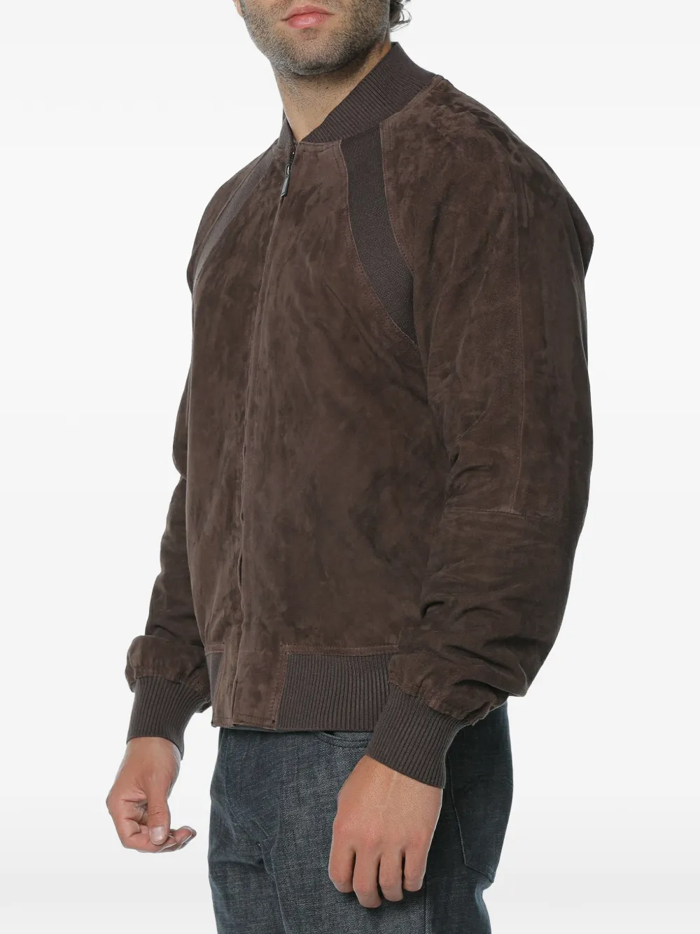 Trussardi Suède bomberjack Bruin