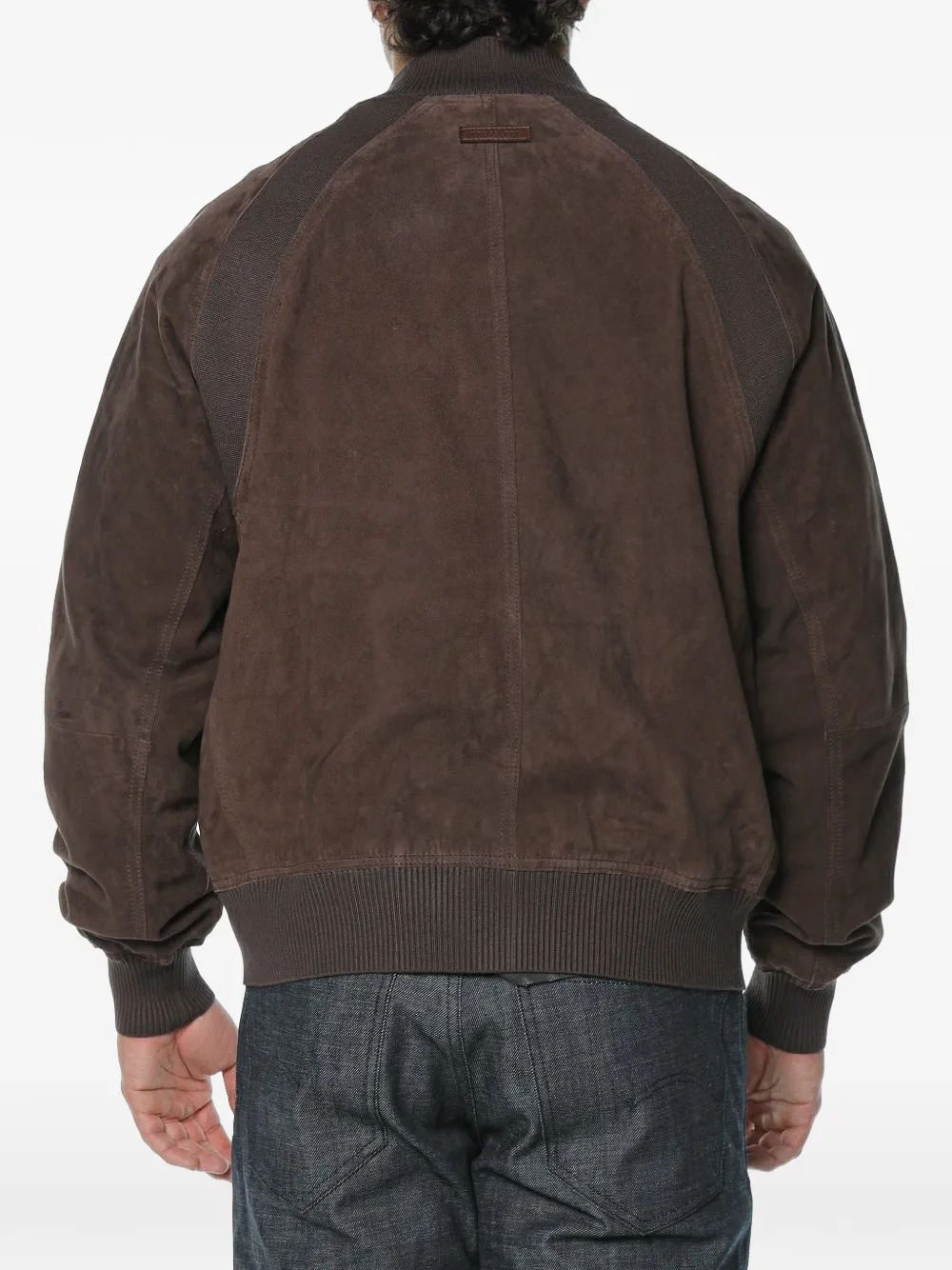 Trussardi Suède bomberjack Bruin