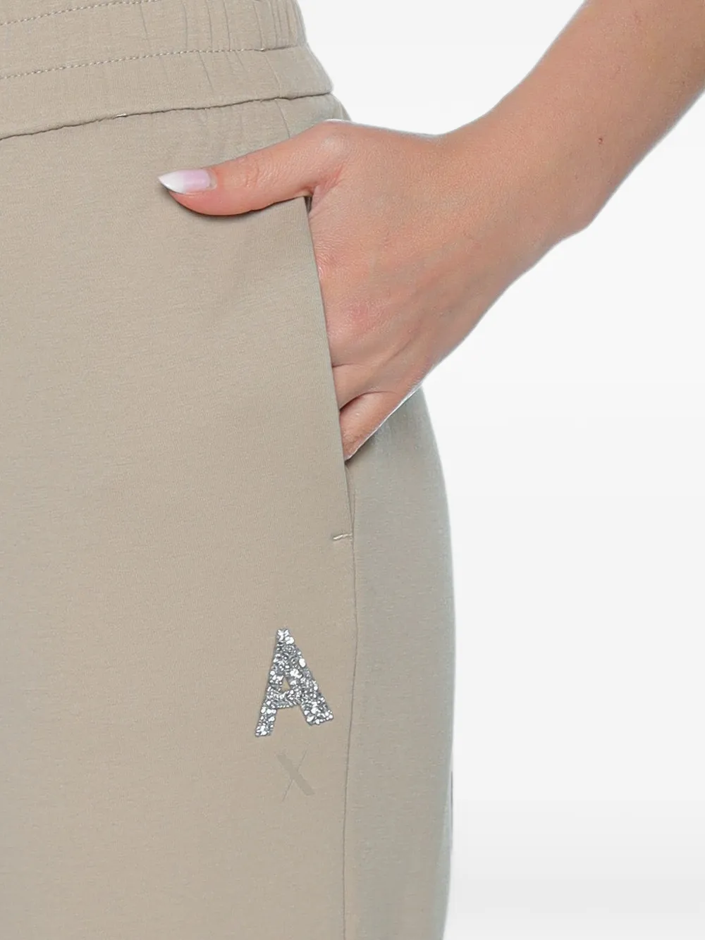 Armani Exchange Trainingsbroek verfraaid met logo Beige