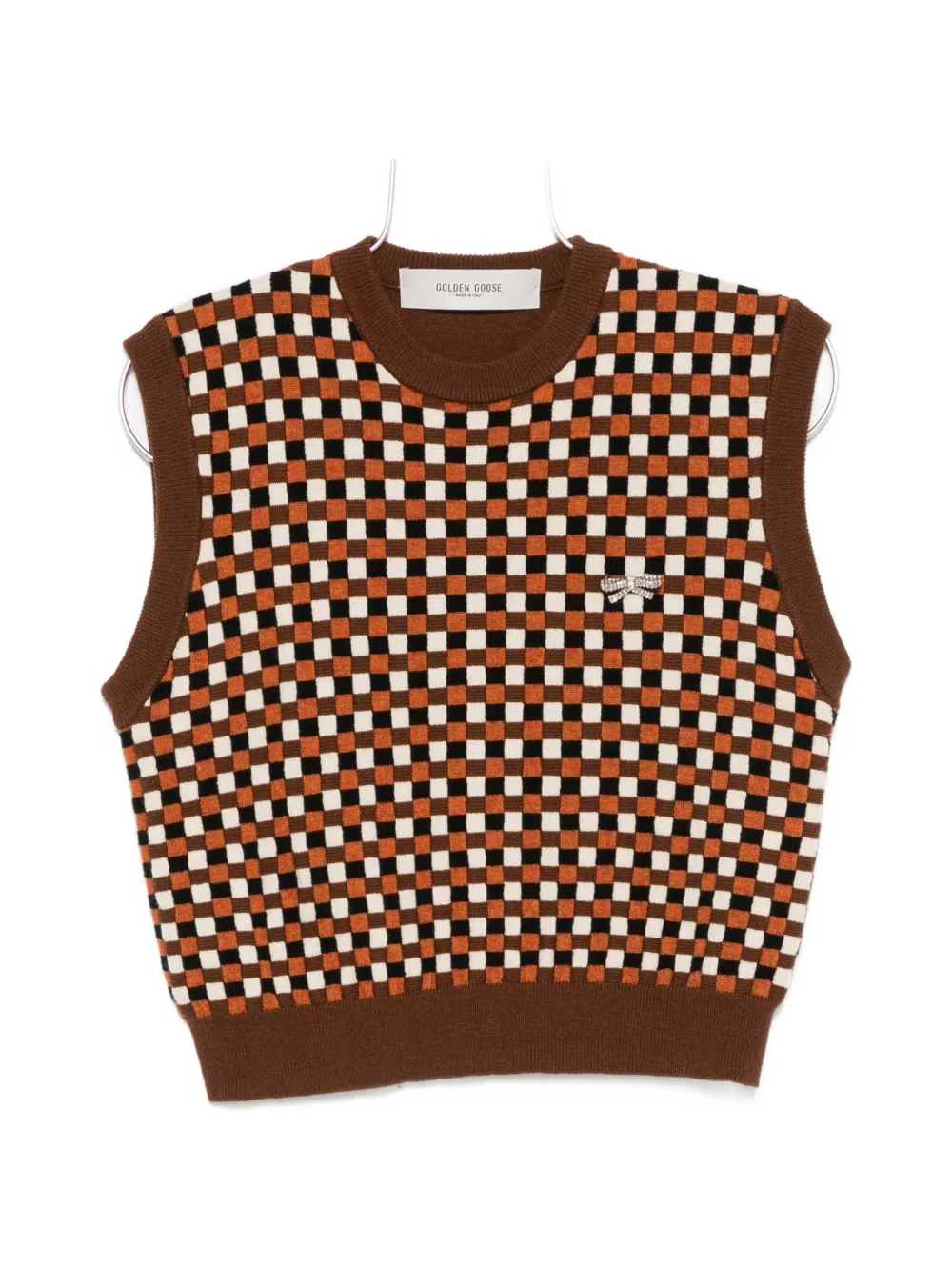 Golden Goose Roby check-pattern vest - Marrone