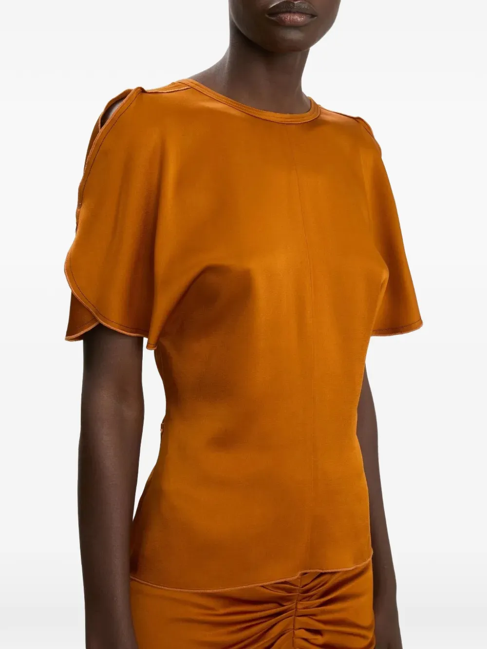 Victoria Beckham Bela cold-shoulder blouse - Arancione