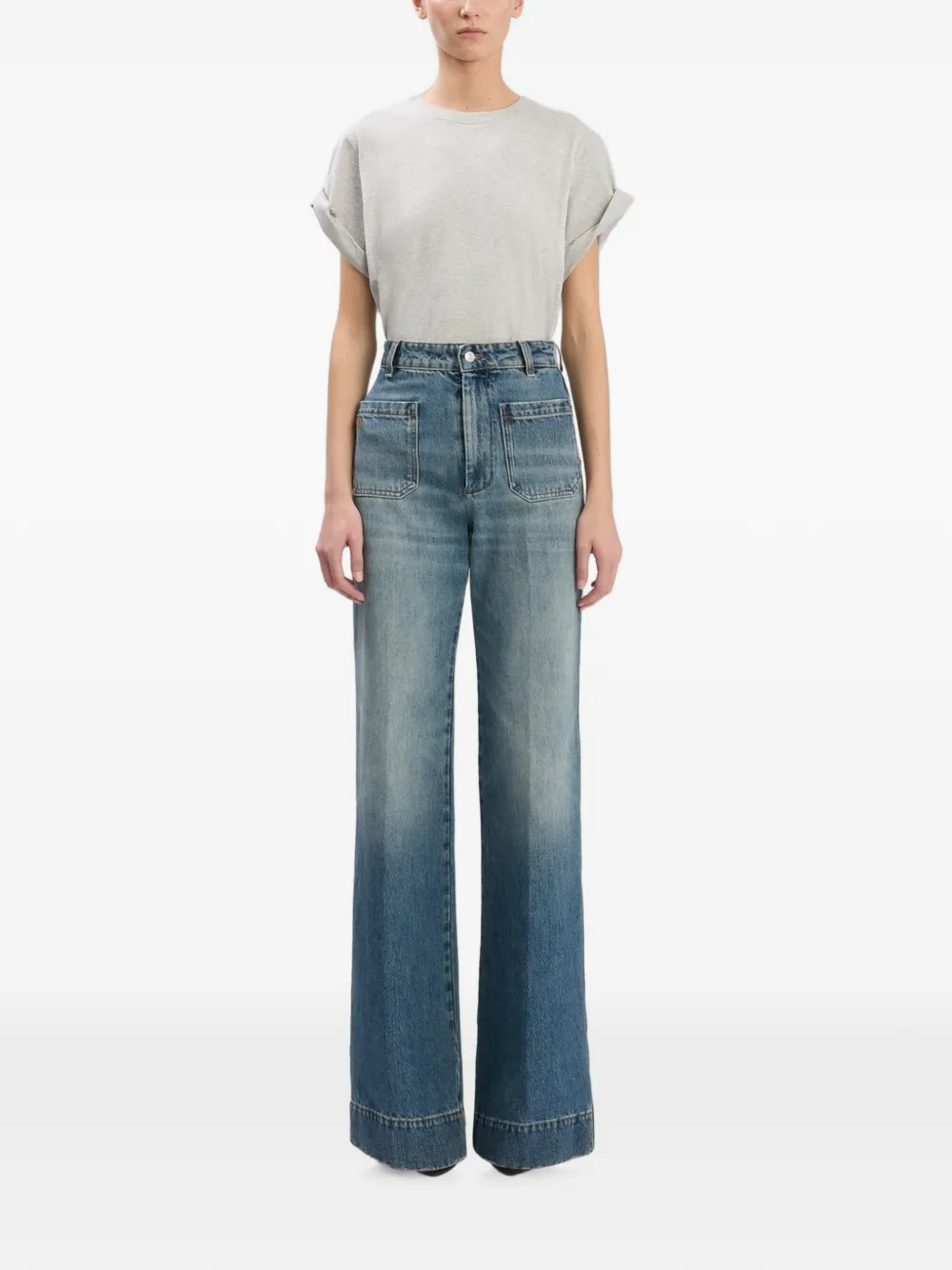 Victoria Beckham Alina jeans met opgestikte zak Blauw