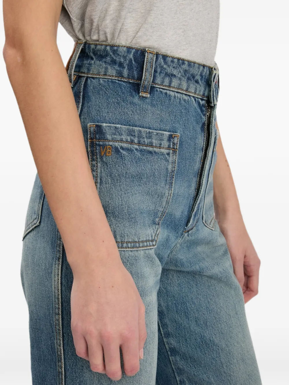 Victoria Beckham Alina jeans met opgestikte zak Blauw