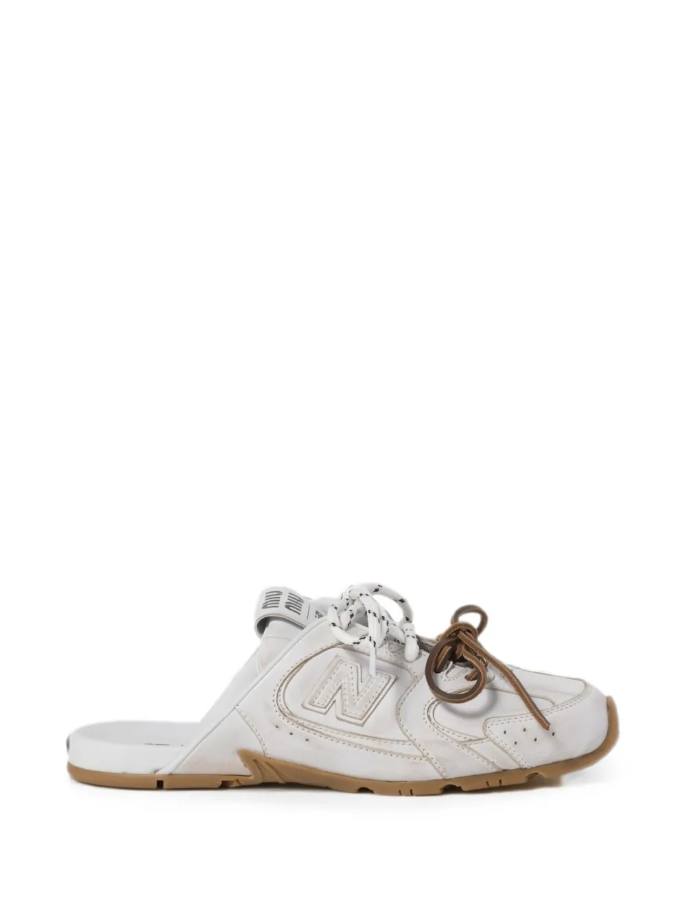 Miu Miu x New Balance 530 SL distressed-effect mules - Weiß