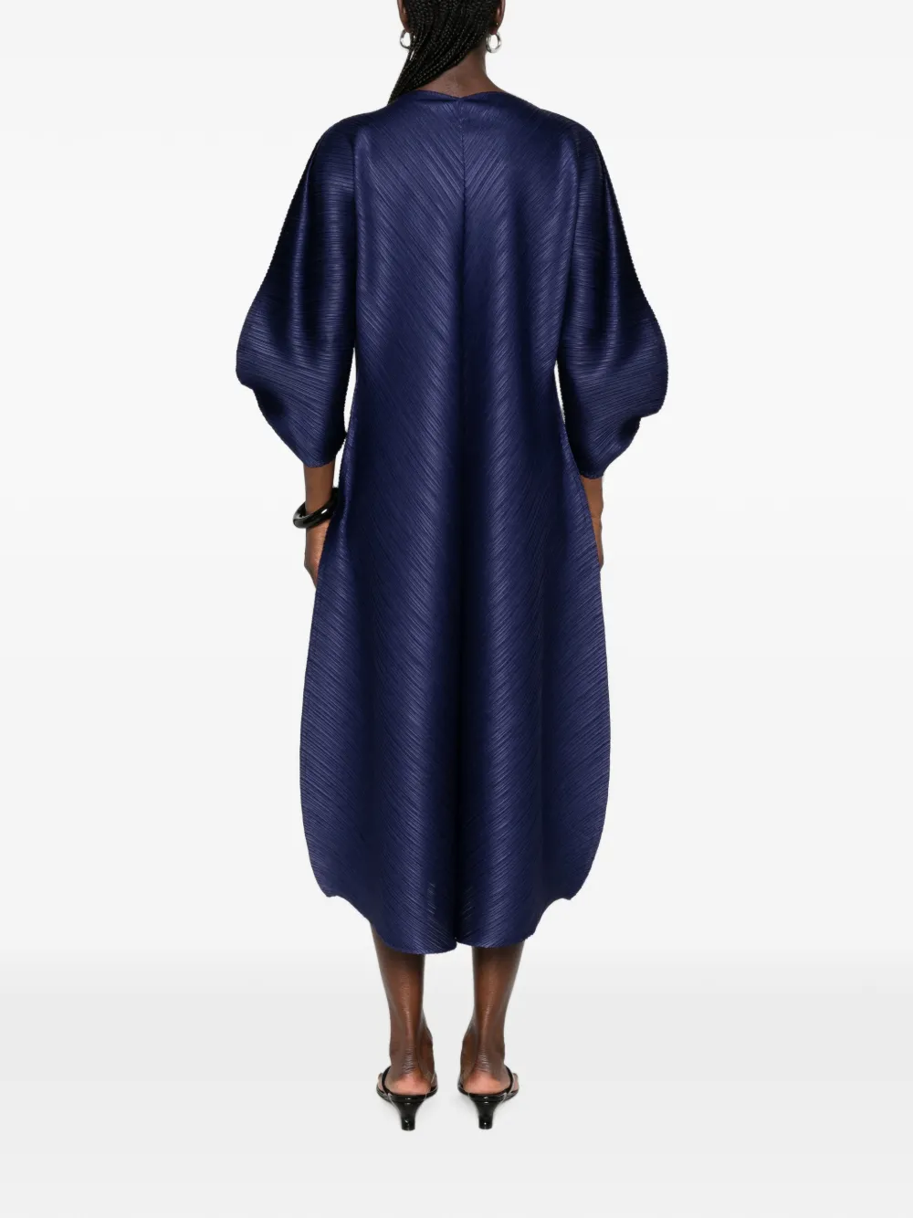 Pleats Please Issey Miyake Coast geplooide midi-jurk Blauw