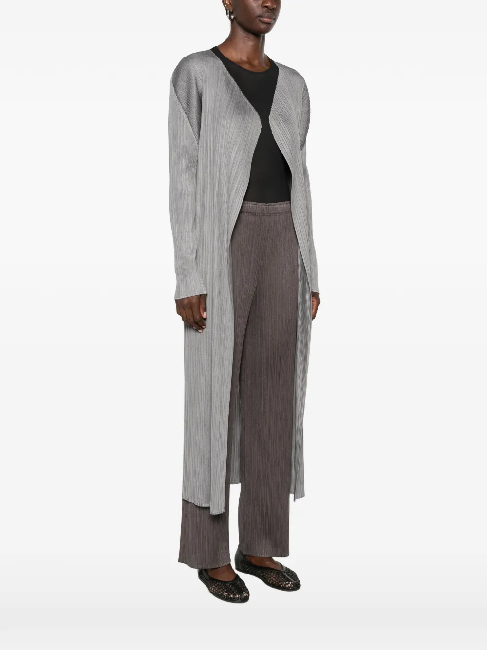 Pleats Please Issey Miyake Geplooide jas Grijs