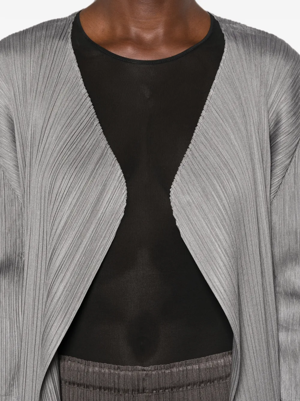 Pleats Please Issey Miyake Geplooide jas Grijs