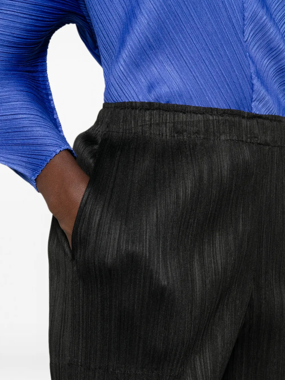 Pleats Please Issey Miyake Broek met plissé effect Zwart