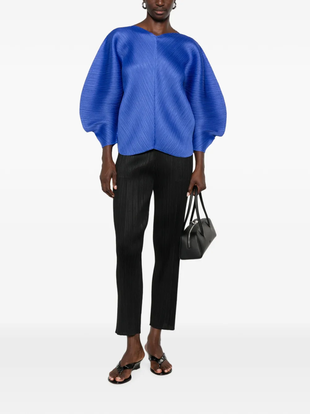 Pleats Please Issey Miyake Broek met plissé effect Zwart