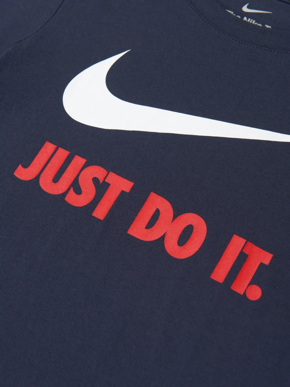 Nike Kids Katoenen T-shirt met logoprint Blauw
