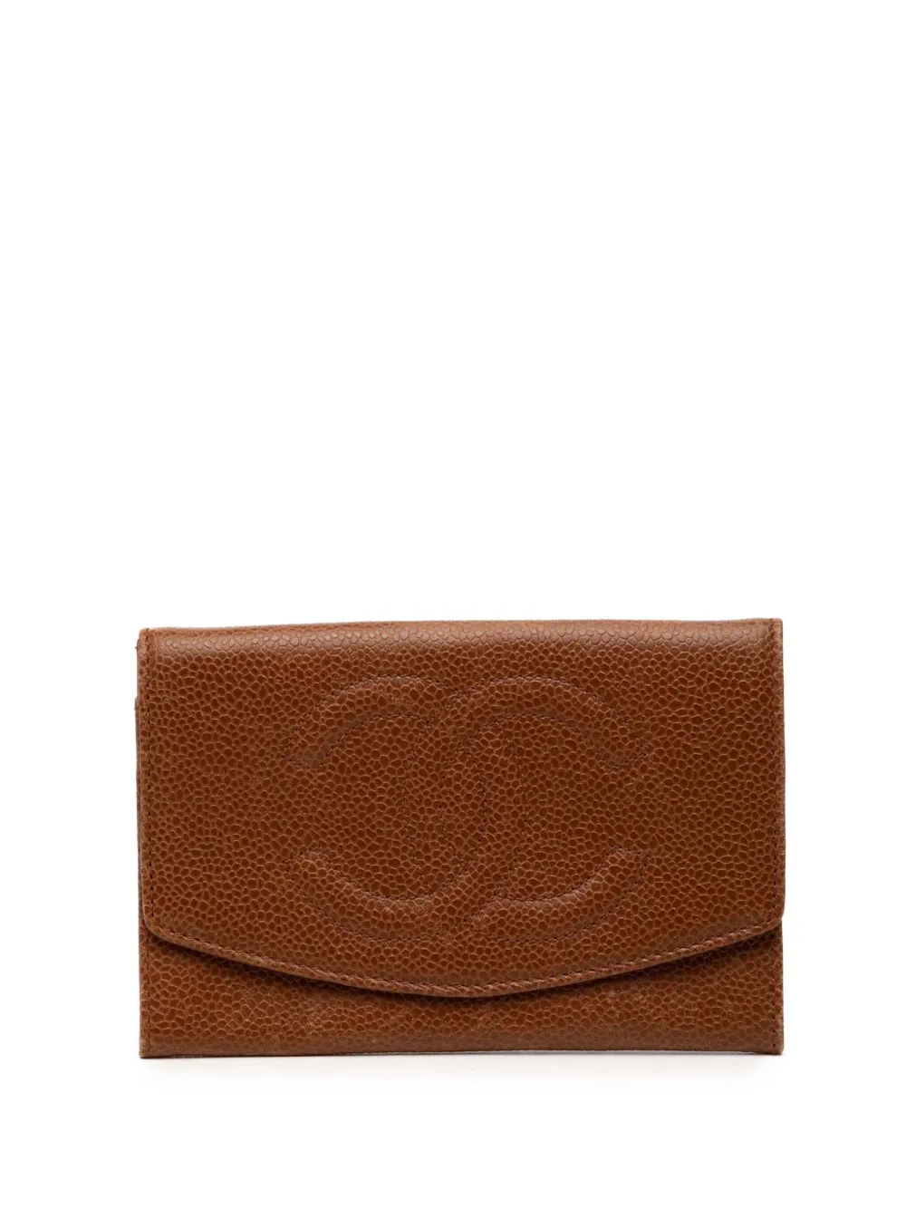 CHANEL Pre-Owned Portafoglio compatto CC in pelle Caviar 1994-1996 - Marrone