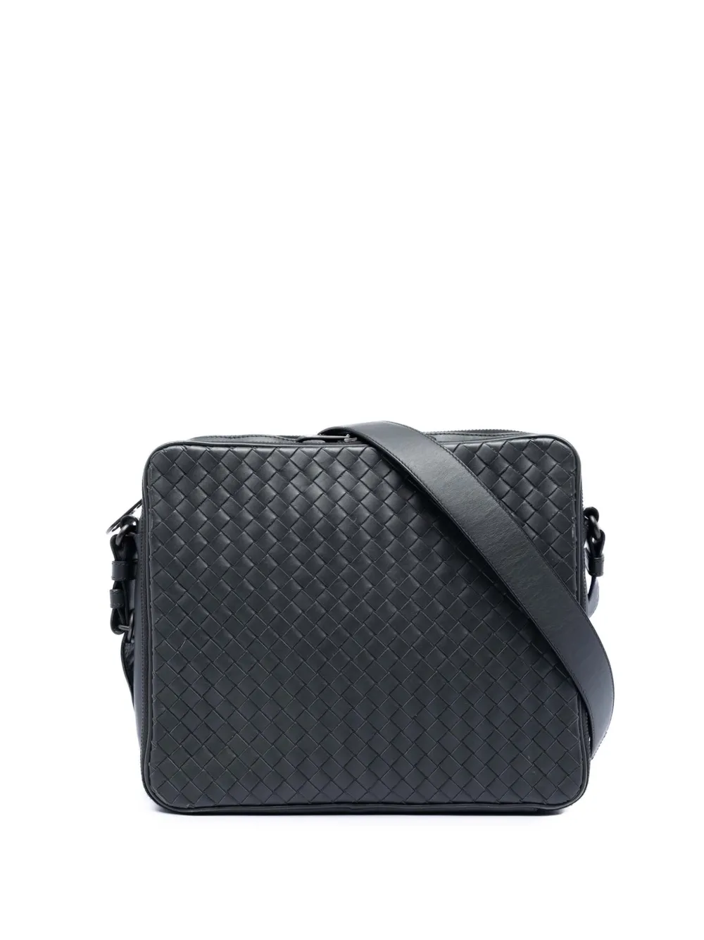 Bottega Veneta Pre-Owned Borsa a tracolla in nappa con design Intrecciato 2012-2026 - Nero