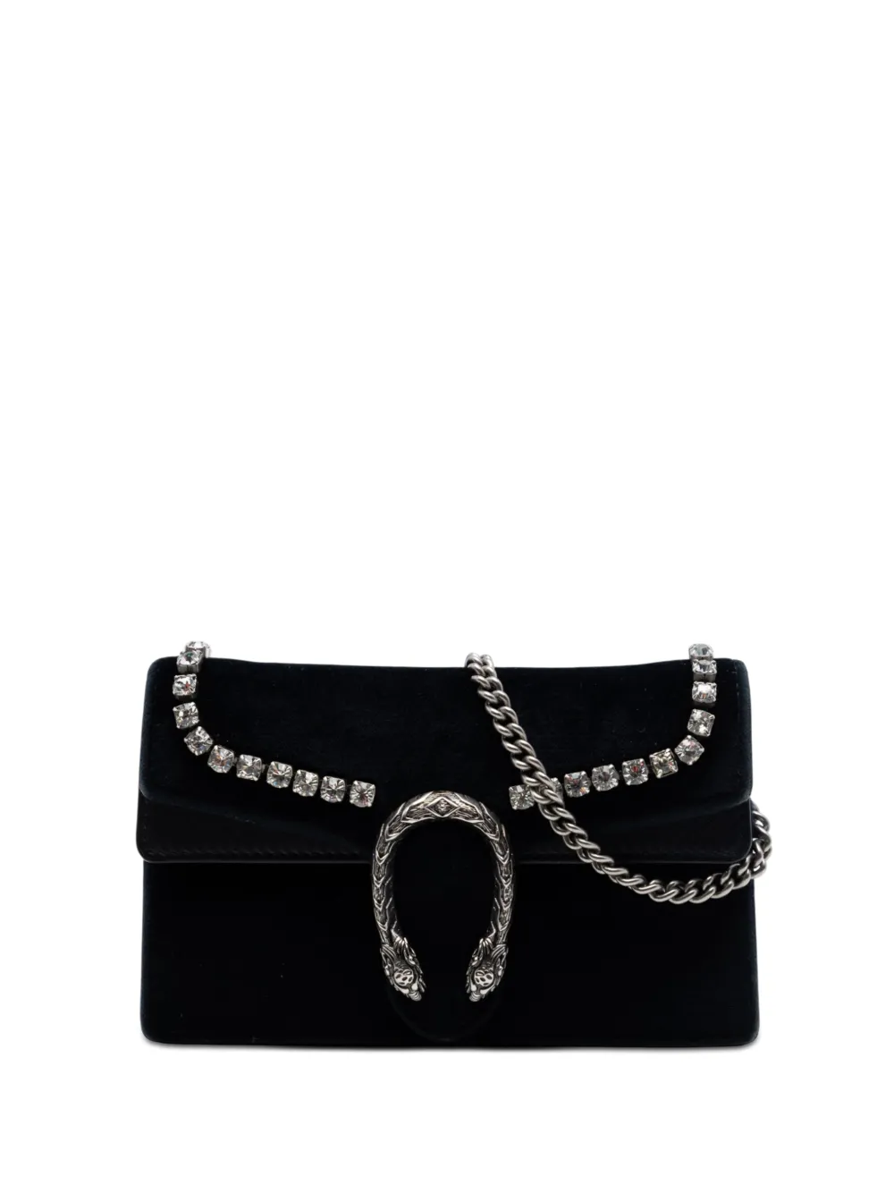 Gucci Pre-Owned Borsa a tracolla Dionysus mini in velluto con cristalli 2016-2026 - Nero