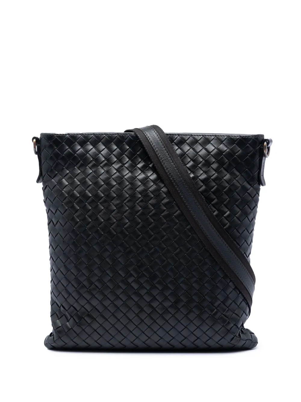 Bottega Veneta Pre-Owned Borsa a tracolla VN in nappa con design Intrecciato 2012-2026 - Nero