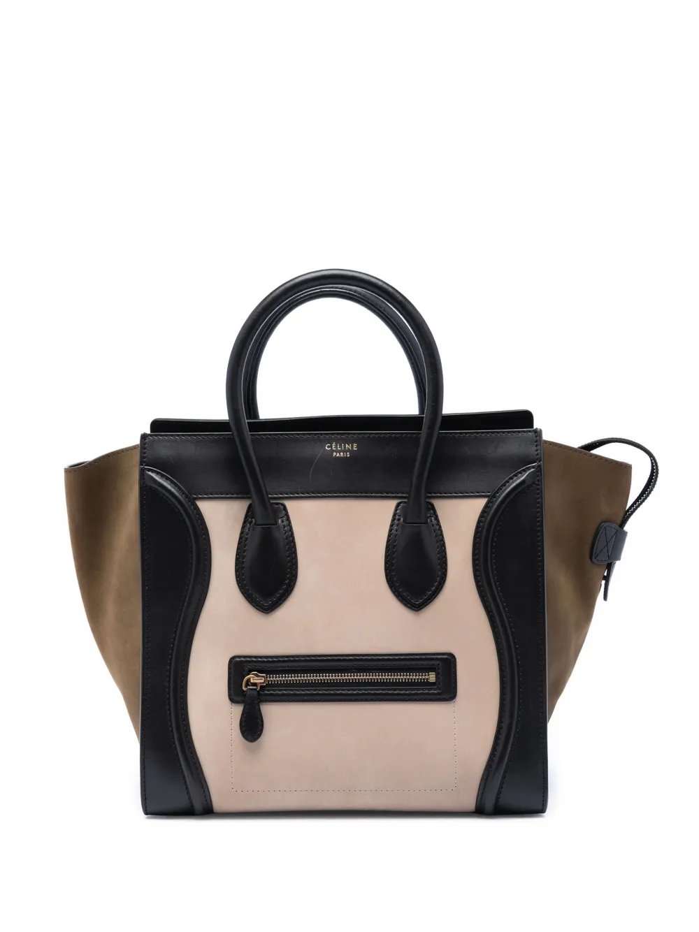 Celine Pre-Owned Borsa tote mini tricolore in nabuk e pelle di vitello liscia 2012 - Nero