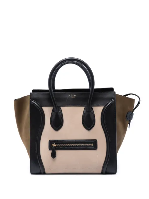 Celine Pre-Owned 2012 Mini Tricolor Nubuck and Calfskin Luggage tote bag