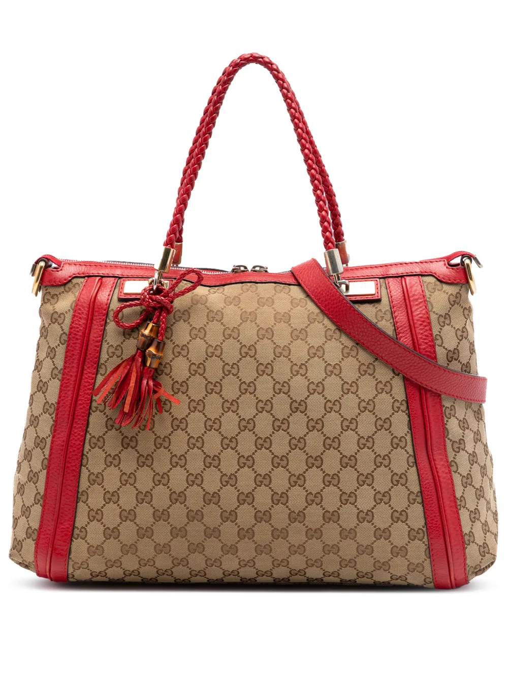 Gucci Pre-Owned Borsa tote Bella media in tela GG 2016-2026 - Rosso