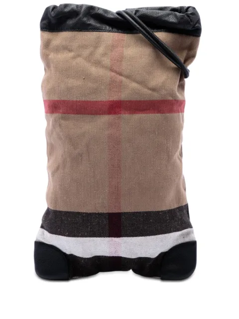 Burberry Pre-Owned 2000-2017 Mega Check Canvas Drawstring backpack