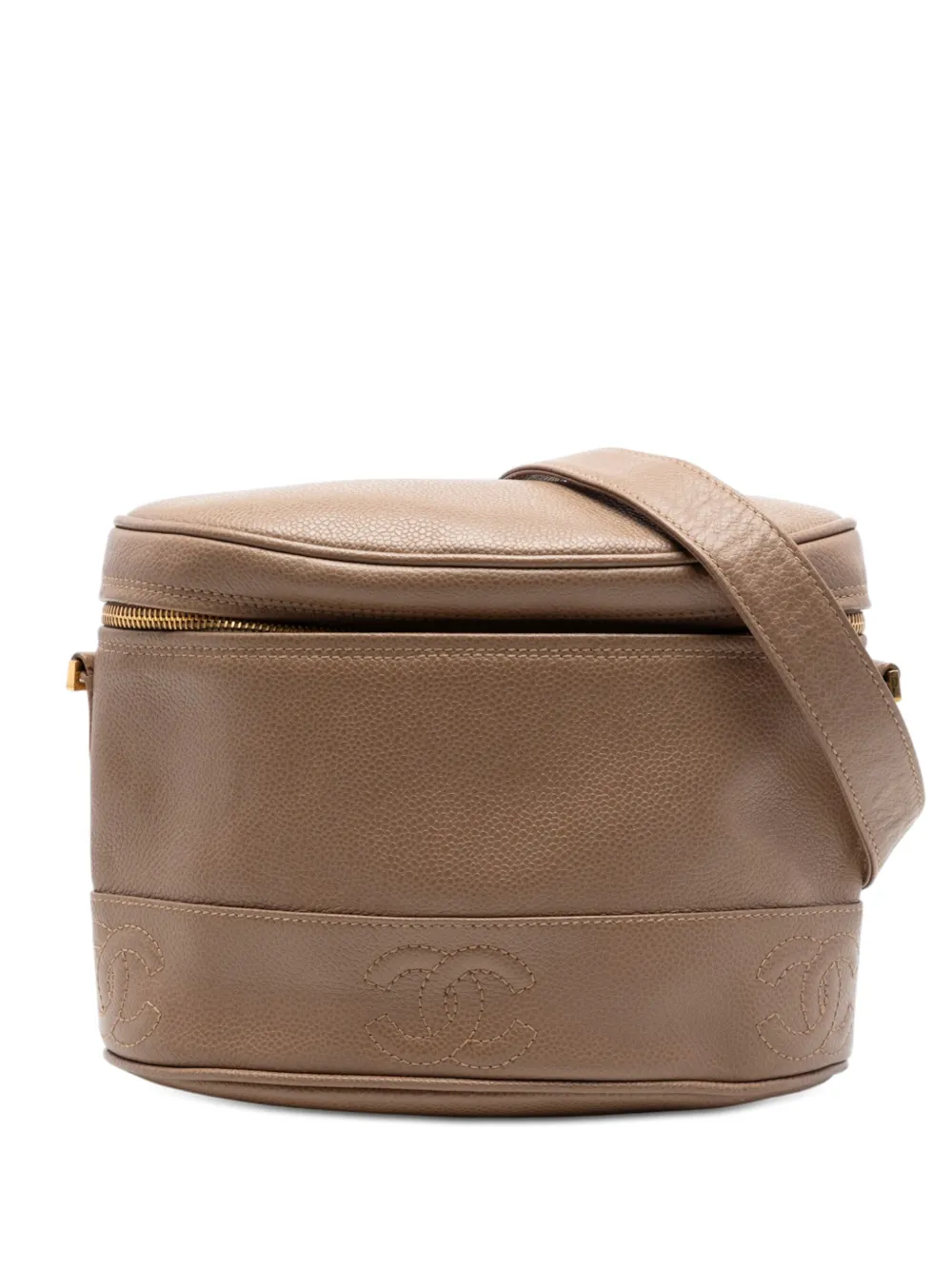 CHANEL Pre-Owned Borsa a tracolla Triple CC in pelle Caviar 1996-1997 - Marrone