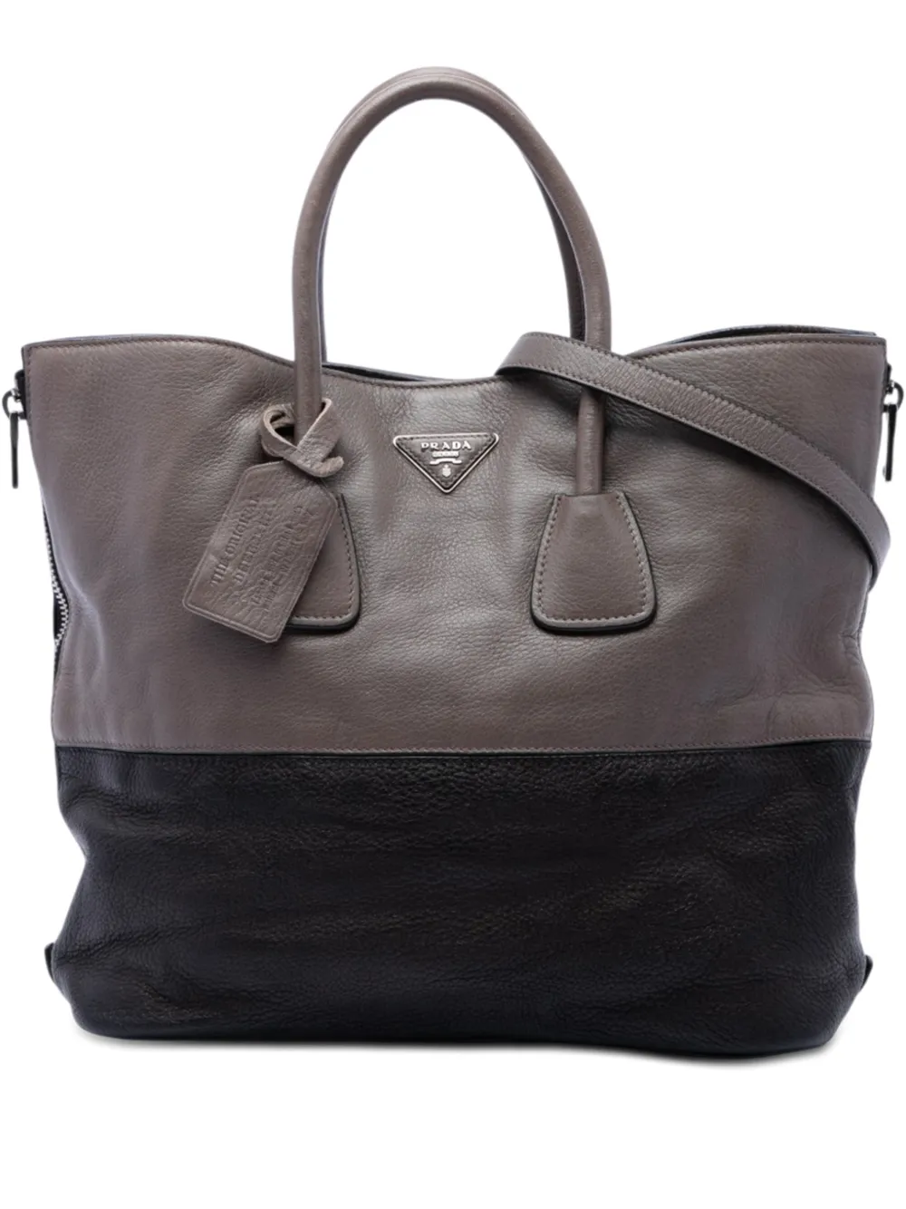 Prada Pre-Owned Borsa tote convertibile Cervo 2013-2026 - Grigio