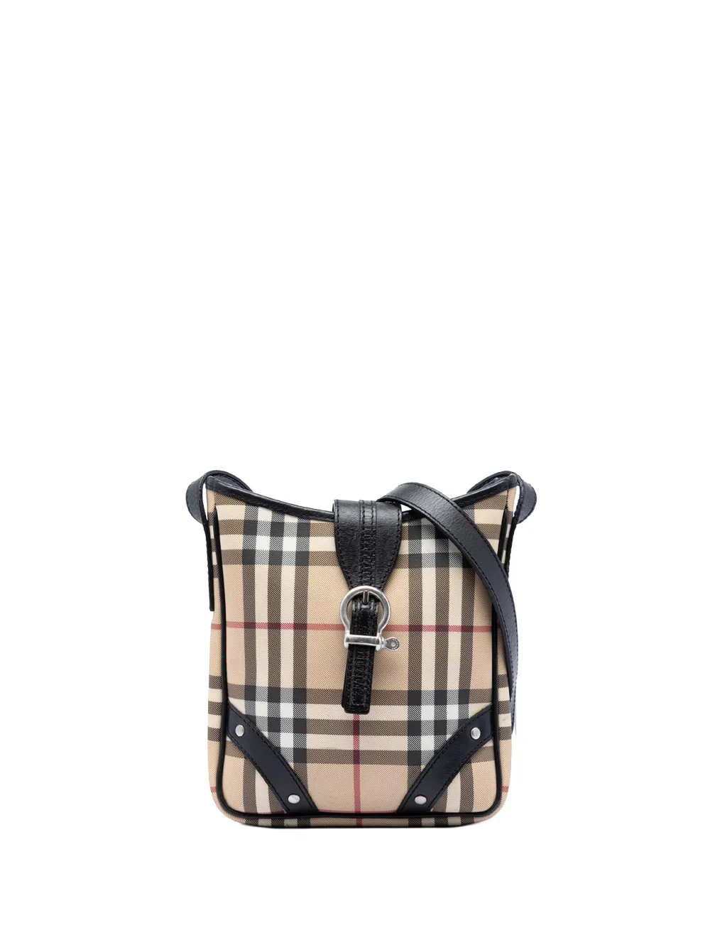 Burberry Pre-Owned Borsa a tracolla in tela cerata con motivo House Check in tela 2000-2017 - Nero