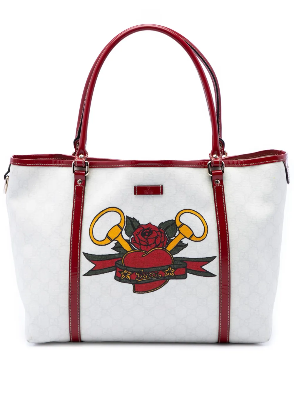 Gucci Pre-Owned Borsa Tattoo Heart Joy media in tela GG Supreme 2016-2026 - Rosso