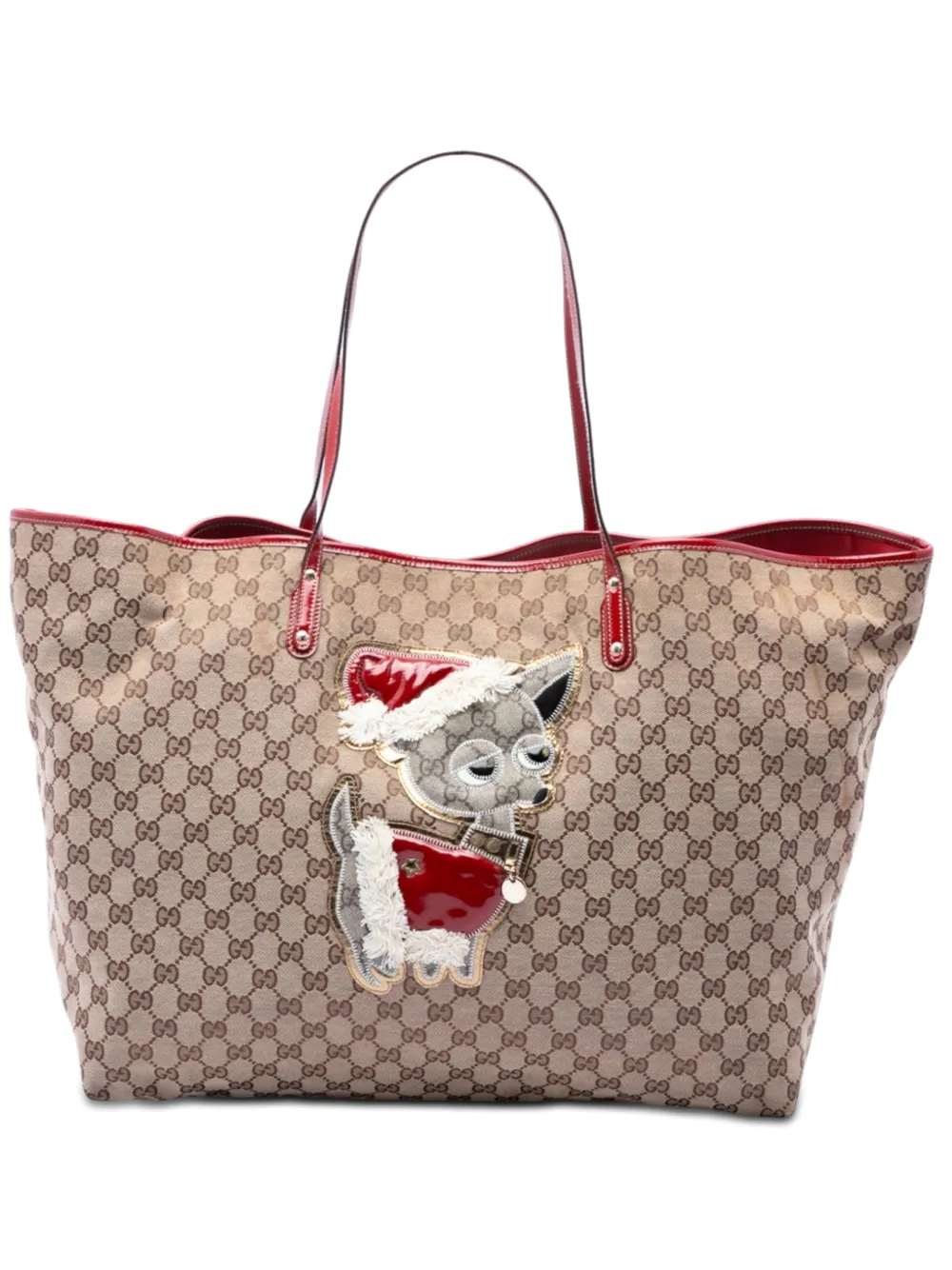 Gucci Pre-Owned Borsa tote Brando Guccioli Holiday Chihuahua in tela GG 2016-2026 - Toni neutri