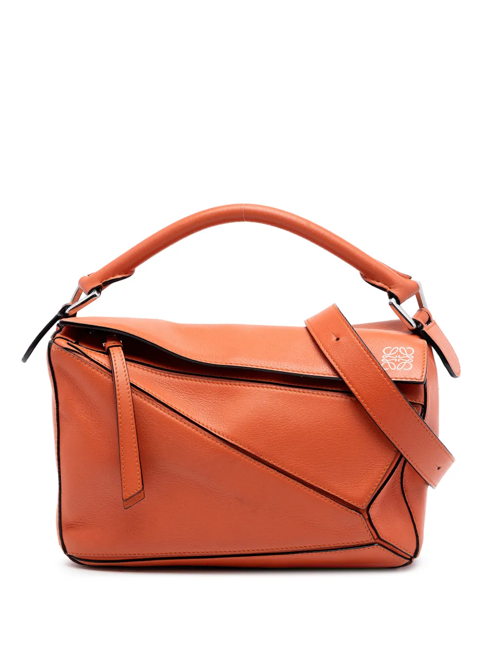 Loewe Pre-Owned Borsa a tracolla Puzzle piccola in pelle di vitello 2016 - Arancione