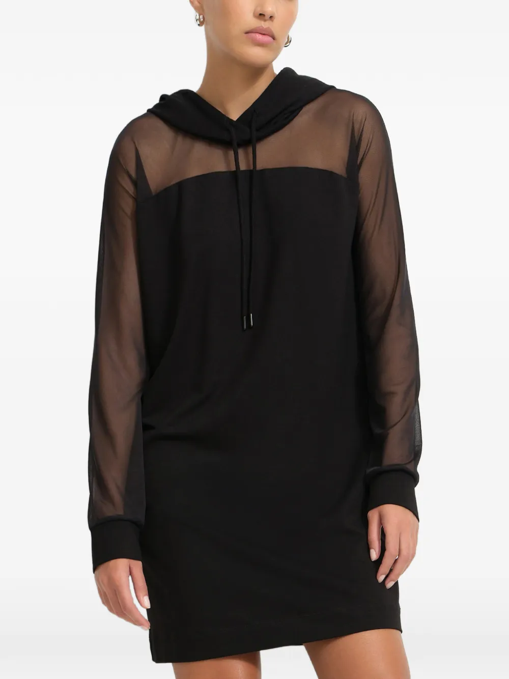 Marcella Park Hoodie Mini Dress In Black