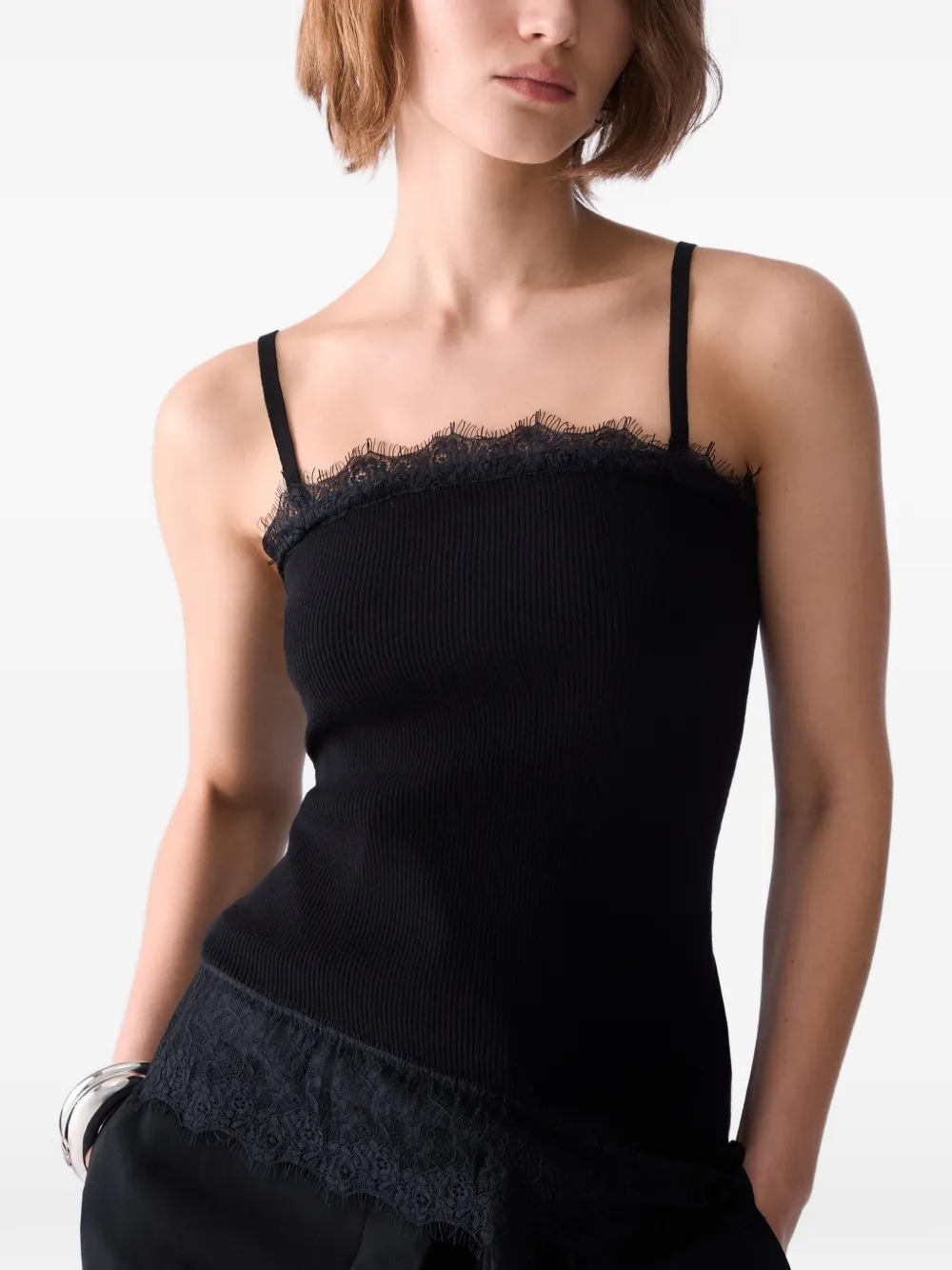 LIU JO Asymmetrische top met kanten details Zwart