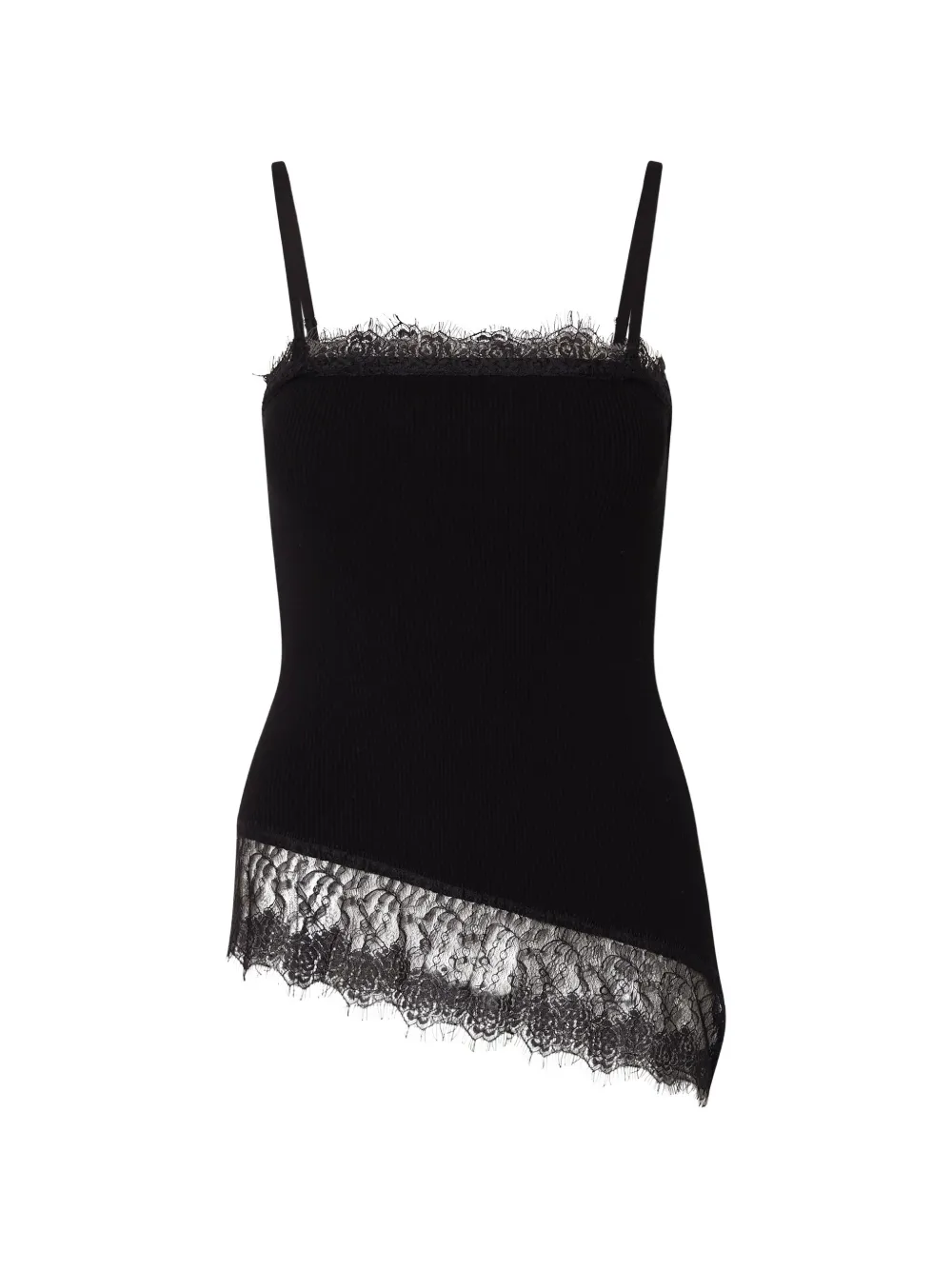 LIU JO asymmetric top with lace details - Nero