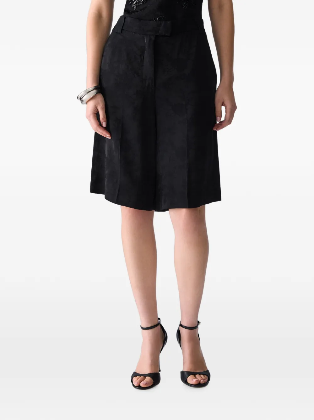 LIU JO Bermuda shorts met jacquard Zwart