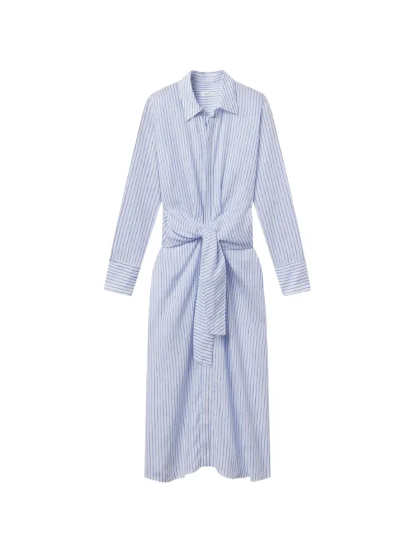 A.L.C. Mila Striped Tie-waist Dress in White