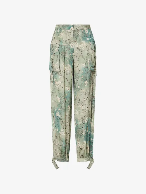 LIU JO pantalones de satén estampados