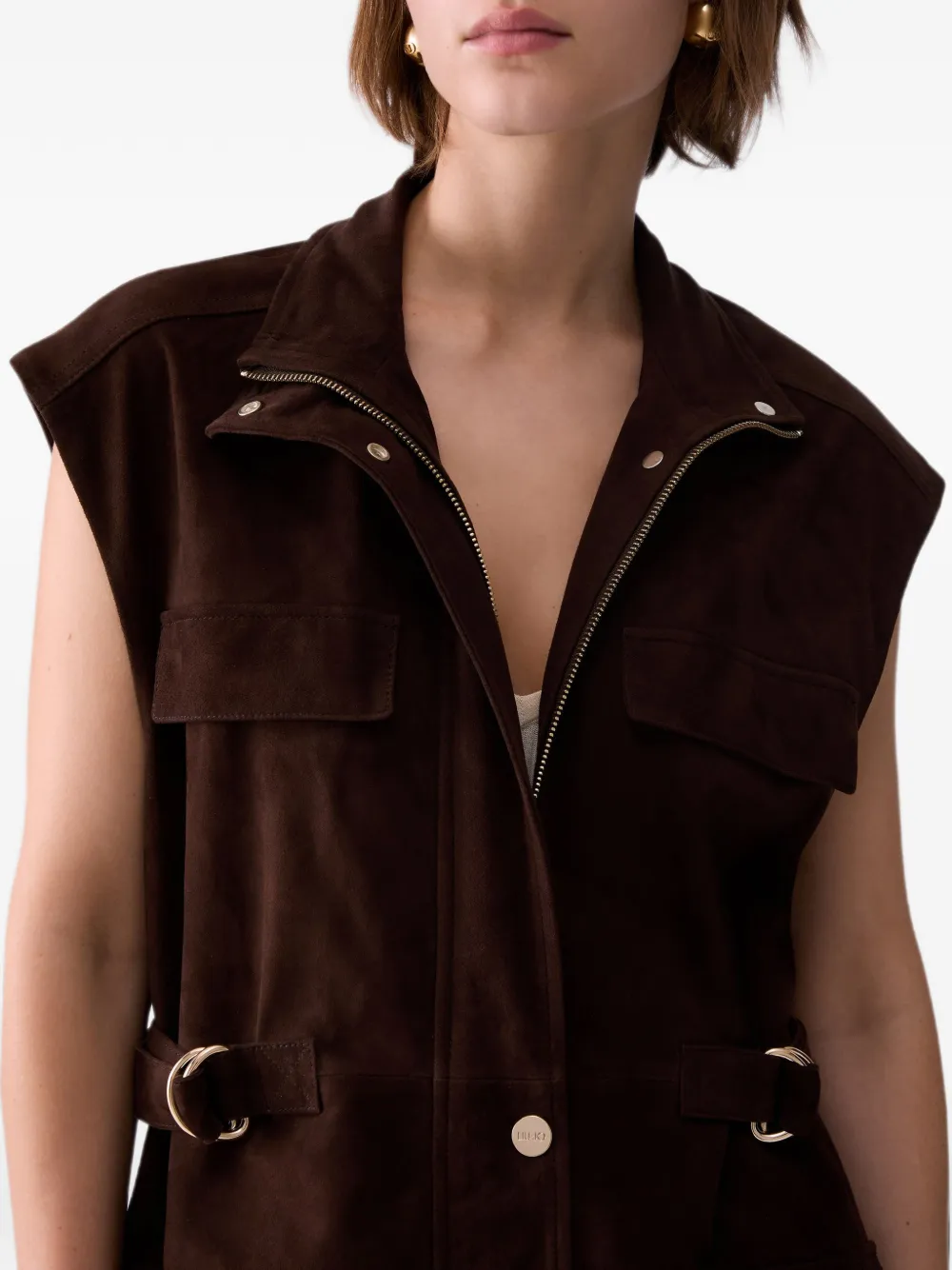 LIU JO Suède gilet Bruin