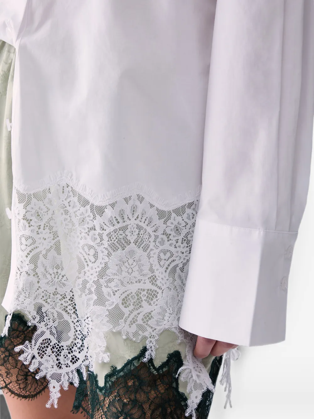 LIU JO Popeline blouse met kant Wit