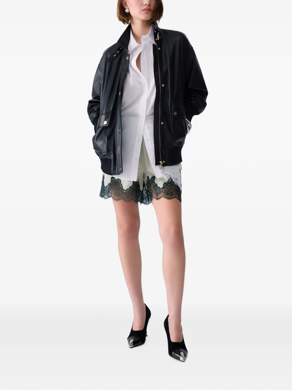 LIU JO Popeline blouse met kant Wit