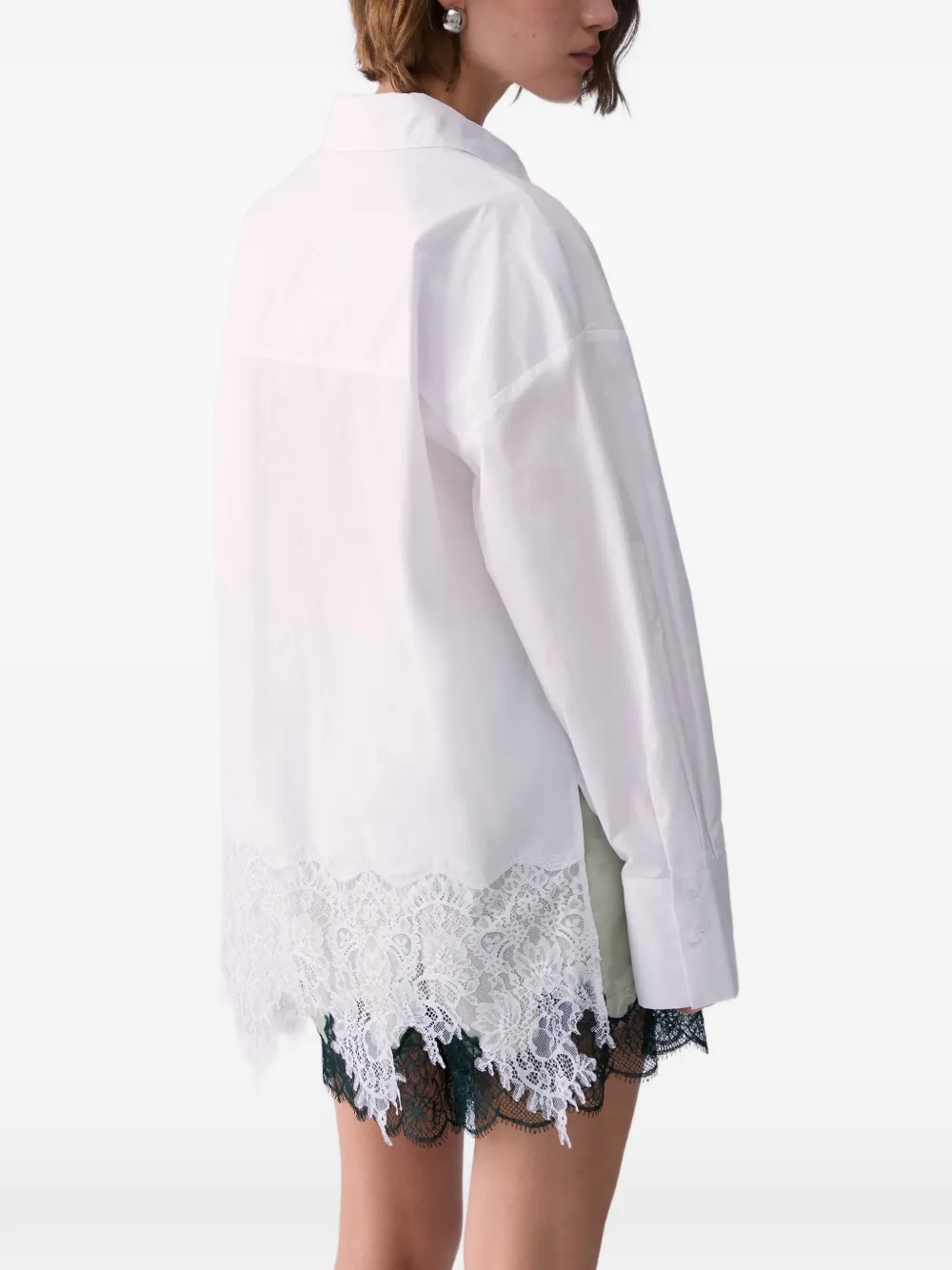 LIU JO Popeline blouse met kant Wit